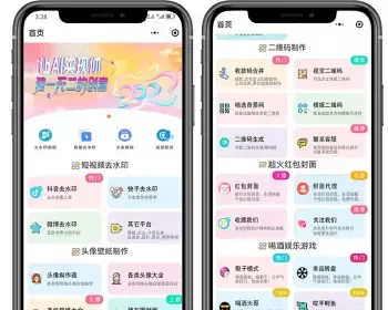 短视频去水印,头像制作,二维码制作,红包封面,百宝箱小程序