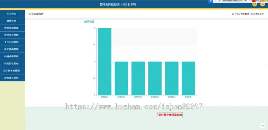 毕设java教师业务数据统计与分析系统ssm jsp web2855毕业设计