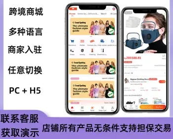 B2B2C海外商城源码支持多语言切换会员带货代卖平台