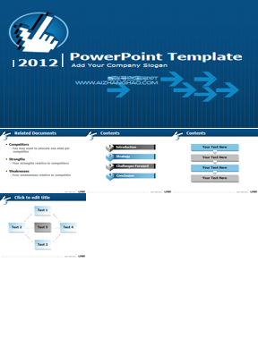 蓝色商务点击PPT模板下载