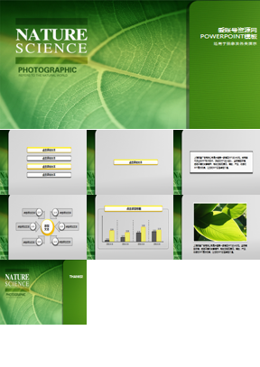 生命的绿色 绿色植物PowerPoint模板