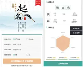 易经起名宝宝起名源码起名网站系统新生儿起名网站源码取名八字（手机自适应）