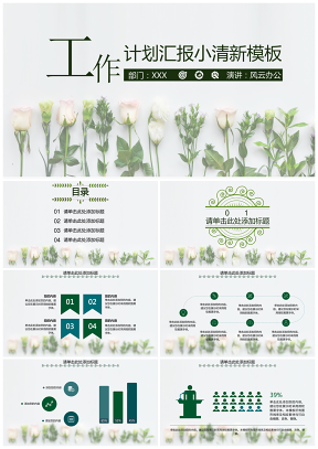 工作计划汇报小清新通用PPT模板