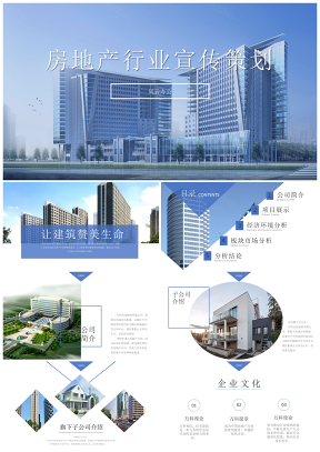 大气房地产行业企业宣传介绍营销策划PPT