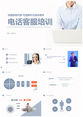 电话客服培训PPT模板含完整内容